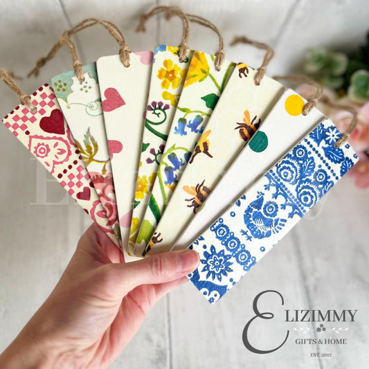 Wooden Bookmarks Decoupaged in Emma Bridgewater Designs. Great Book Lover Bookworm Gift!