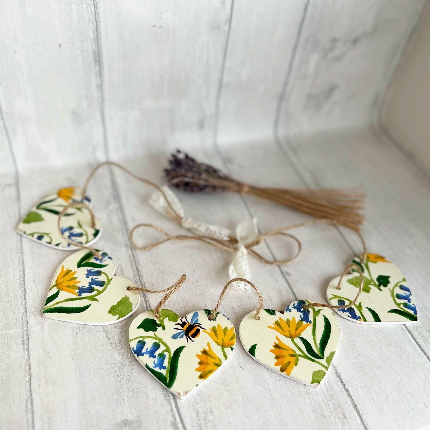 Bluebell and Celandine Emma Bridgewater Heart Bunting
