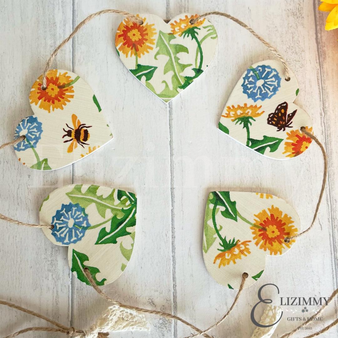 Dandelions Emma Bridgewater Decoupaged Heart Bunting