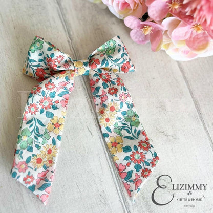 Liberty of London Oversized Fabric Hair Bow with Alligator Clip. Tana Lawn™️ Floral Large Sailor Hair Bow
