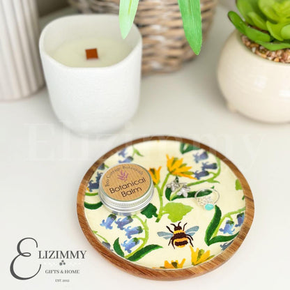 Wooden Trinket Jewellery Dish Decoupaged in Emma Bridgewater Bluebell and Celandine Design
