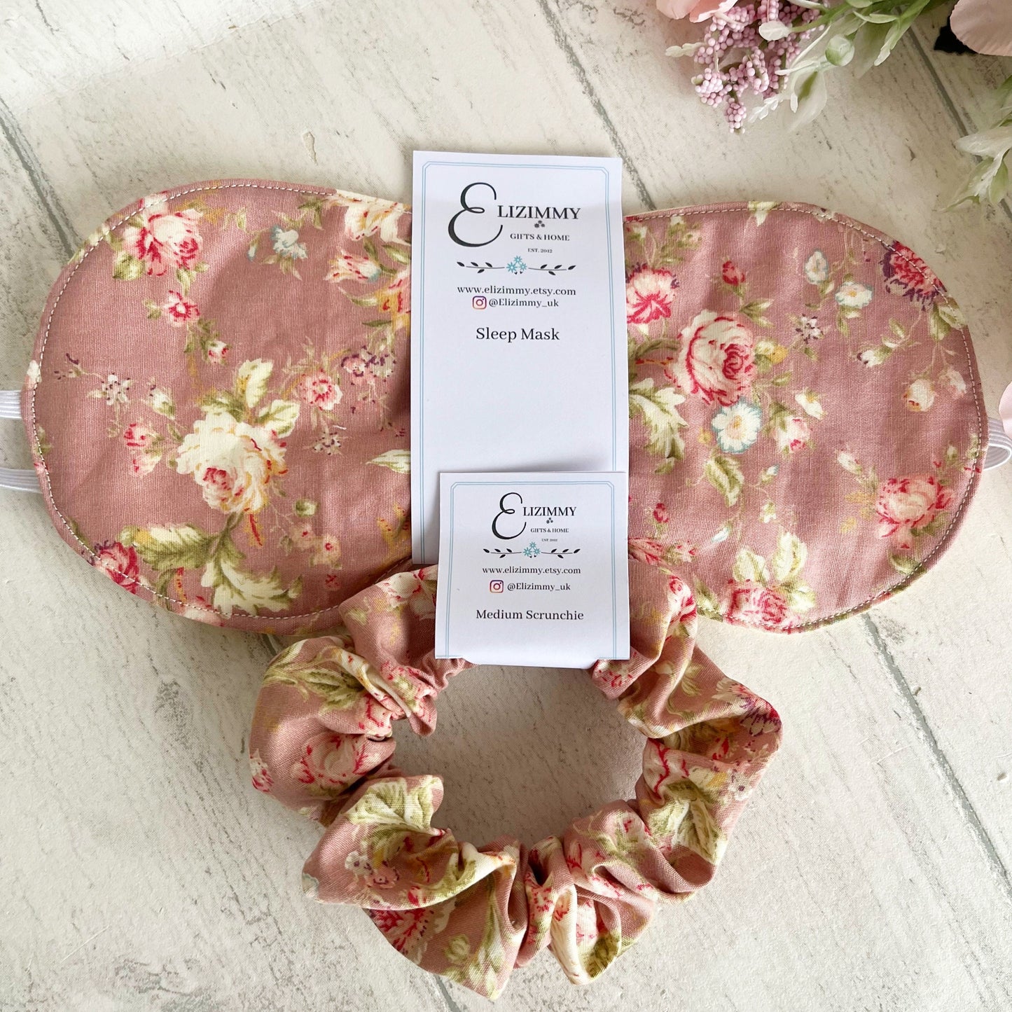 Sleep Mask and Scrunchie Beauty Gift Set in Beautiful Floral Fabrics