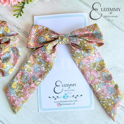 Liberty Hair Bow and Scrunchie Set in Liberty of London Tana Lawn Floral Fabric