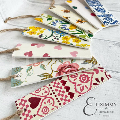 Wooden Bookmarks Decoupaged in Emma Bridgewater Designs. Great Book Lover Bookworm Gift!