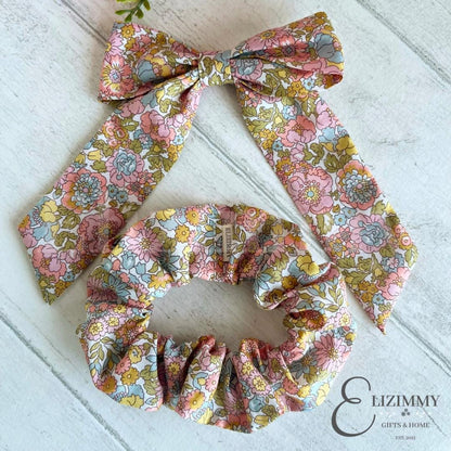 Liberty Hair Bow and Scrunchie Set in Liberty of London Tana Lawn Floral Fabric