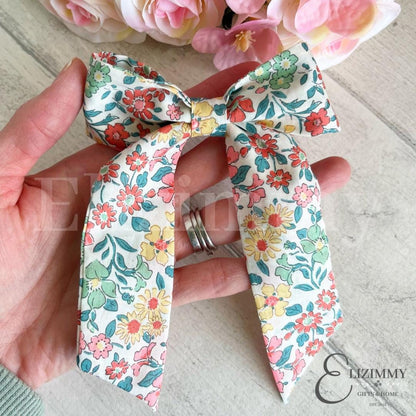 Liberty of London Oversized Fabric Hair Bow with Alligator Clip. Tana Lawn™️ Floral Large Sailor Hair Bow
