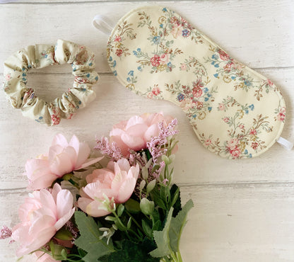 Sleep Mask and Scrunchie Beauty Gift Set in Beautiful Floral Fabrics