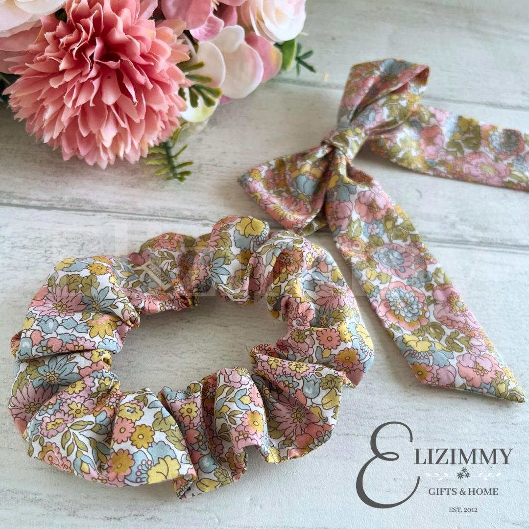 Liberty Hair Bow and Scrunchie Set in Liberty of London Tana Lawn Floral Fabric
