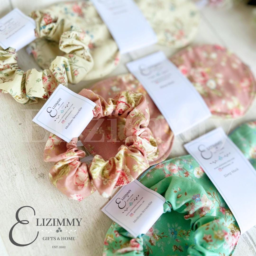 Sleep Mask and Scrunchie Beauty Gift Set in Beautiful Floral Fabrics