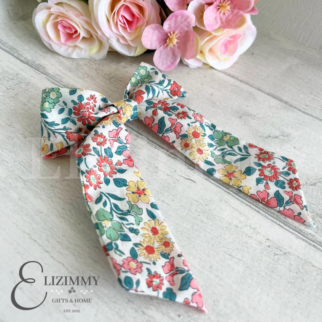 Liberty of London Oversized Fabric Hair Bow with Alligator Clip. Tana Lawn™️ Floral Large Sailor Hair Bow