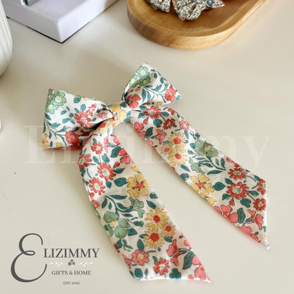 Liberty of London Oversized Fabric Hair Bow with Alligator Clip. Tana Lawn™️ Floral Large Sailor Hair Bow