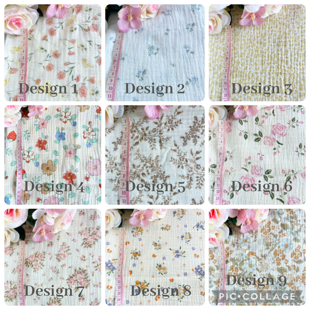 Reusable 100% Cotton Floral Muslin Cloth Face Cloth Make-up Remover Wipes