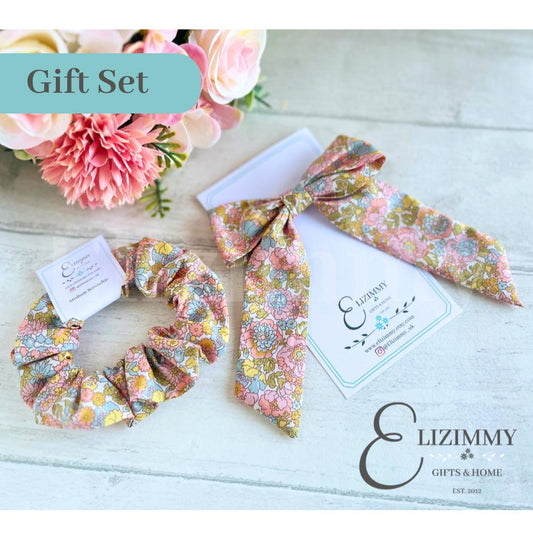 Liberty Hair Bow and Scrunchie Set in Liberty of London Tana Lawn Floral Fabric