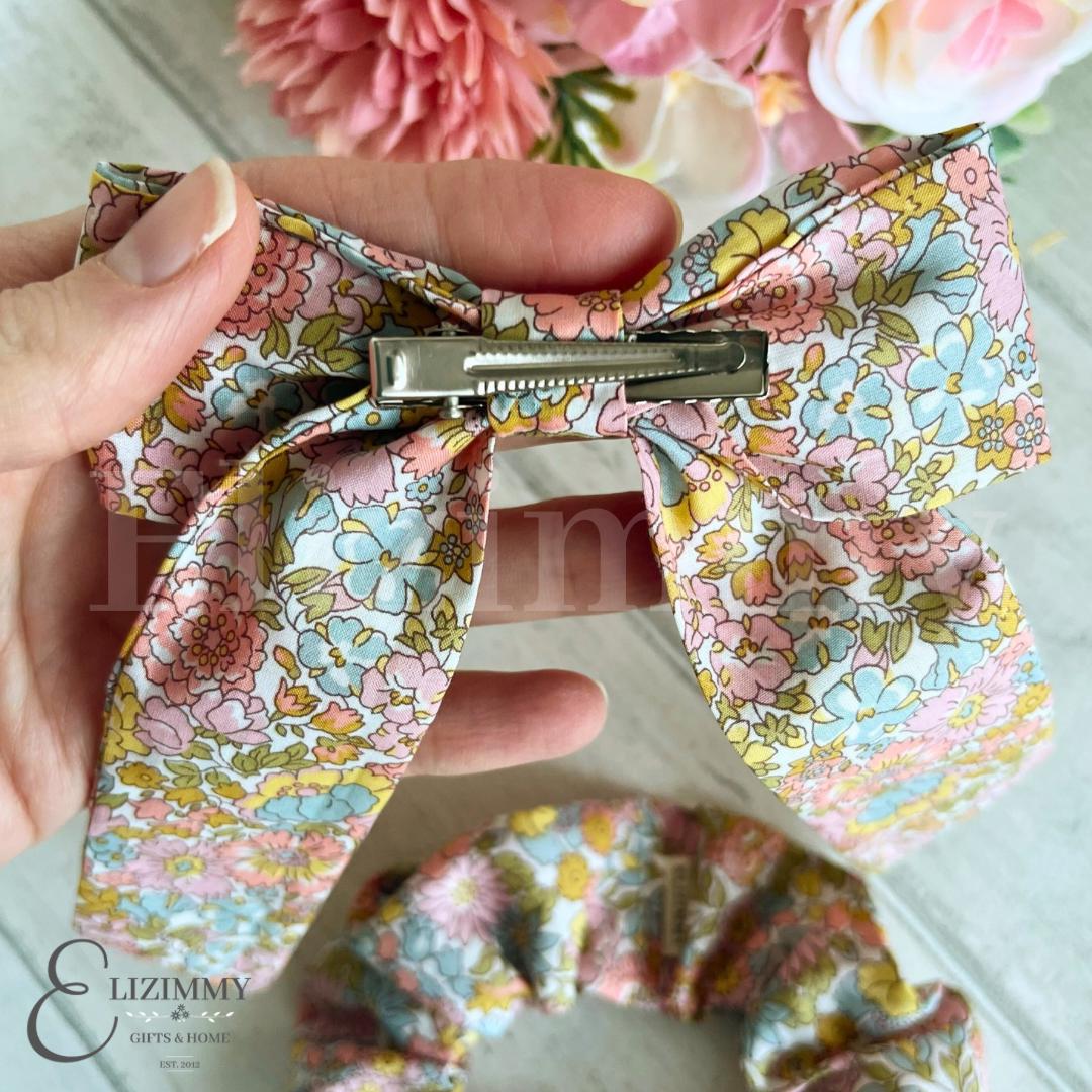 Liberty Hair Bow and Scrunchie Set in Liberty of London Tana Lawn Floral Fabric