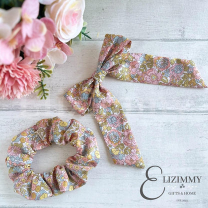Liberty Hair Bow and Scrunchie Set in Liberty of London Tana Lawn Floral Fabric