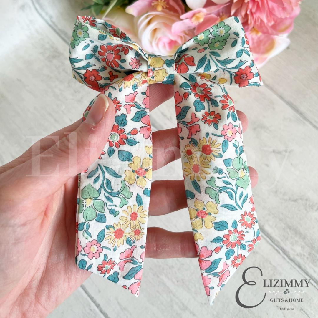 Liberty of London Oversized Fabric Hair Bow with Alligator Clip. Tana Lawn™️ Floral Large Sailor Hair Bow