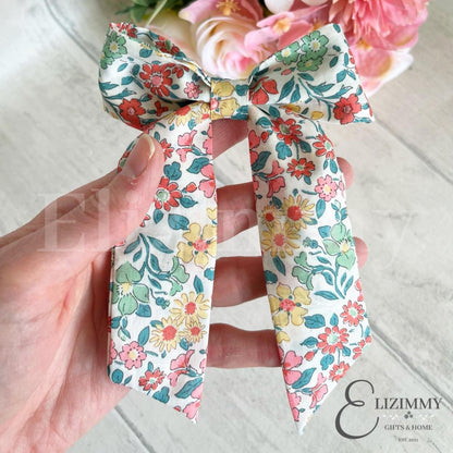 Liberty of London Oversized Fabric Hair Bow with Alligator Clip. Tana Lawn™️ Floral Large Sailor Hair Bow