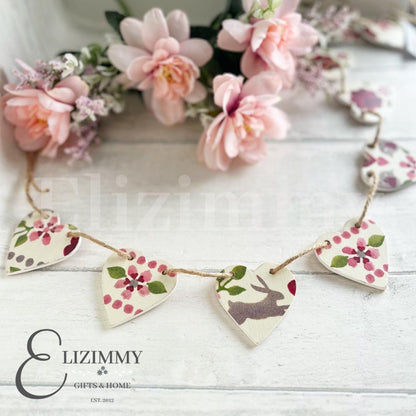 Mini Emma Bridgewater 'Love Birds' Decoupaged Heart Bunting Garland