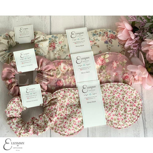 Sleep Mask and Scrunchie Beauty Gift Set in Beautiful Floral Fabrics