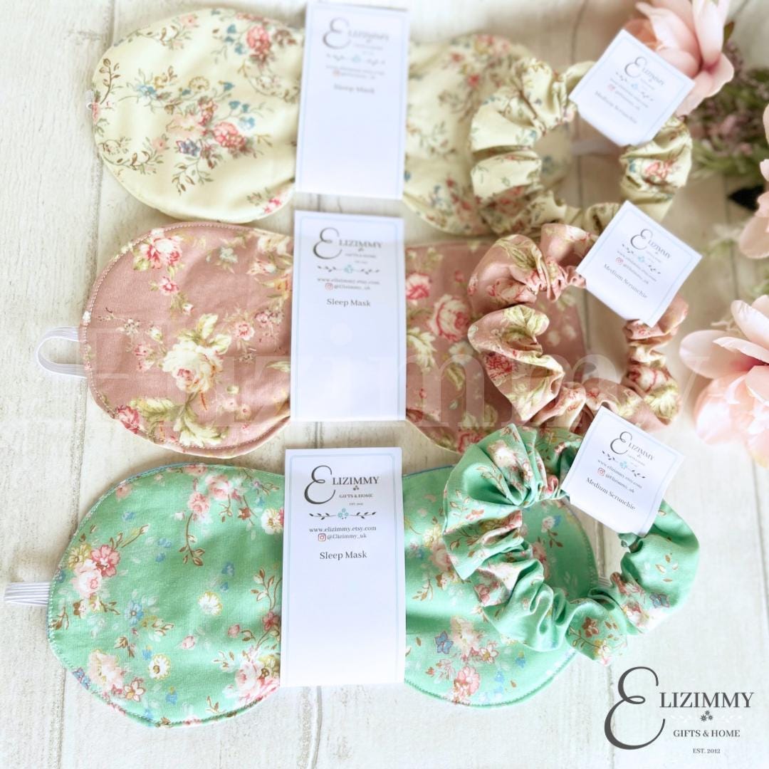 Sleep Mask and Scrunchie Beauty Gift Set in Beautiful Floral Fabrics