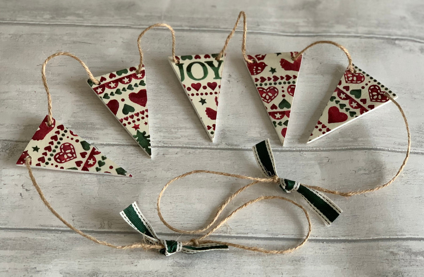 Wooden Christmas Festive Bunting in Emma Bridgewater Designs