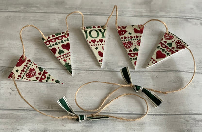 Wooden Christmas Festive Bunting in Emma Bridgewater Designs