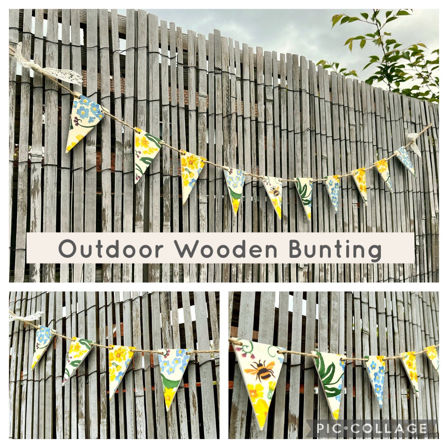 Garden Bunting in Emma Bridgewater Designs. Weather Resistant Outdoor Bunting