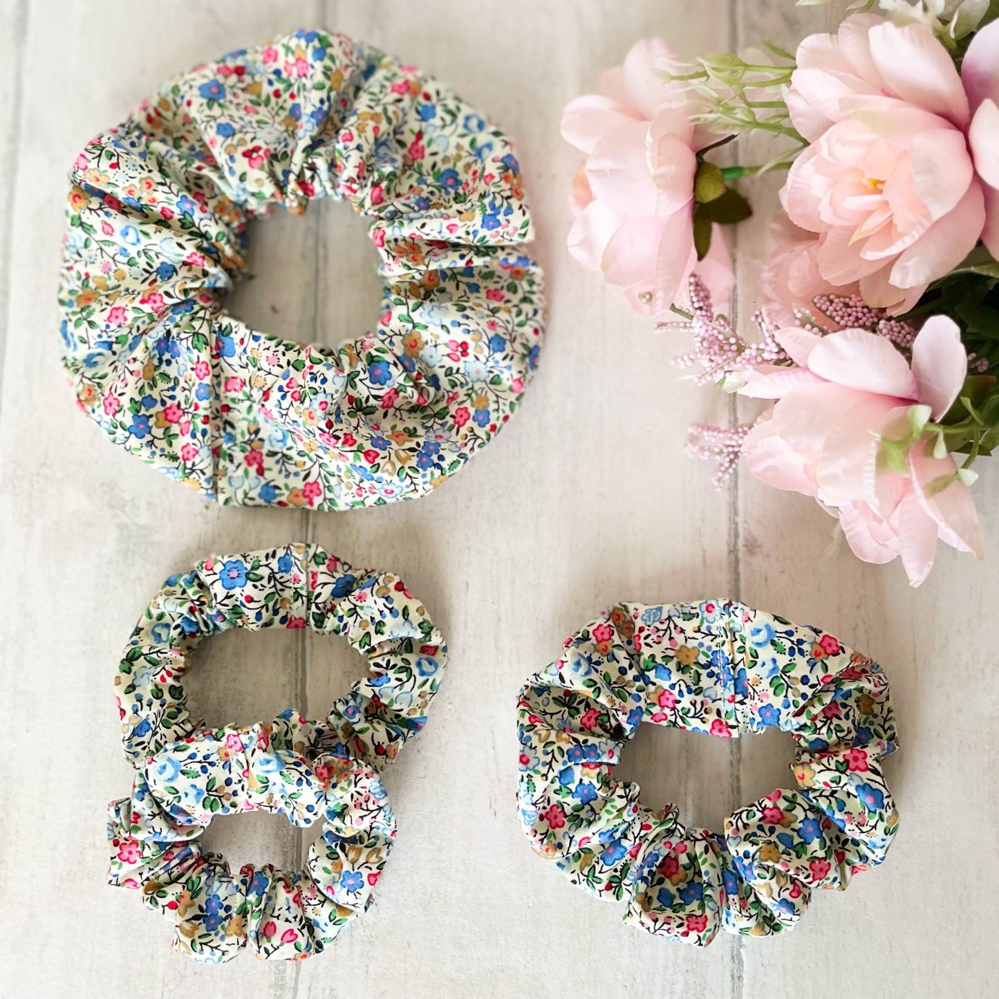 Handmade Ditsy Floral Hair Scrunchies