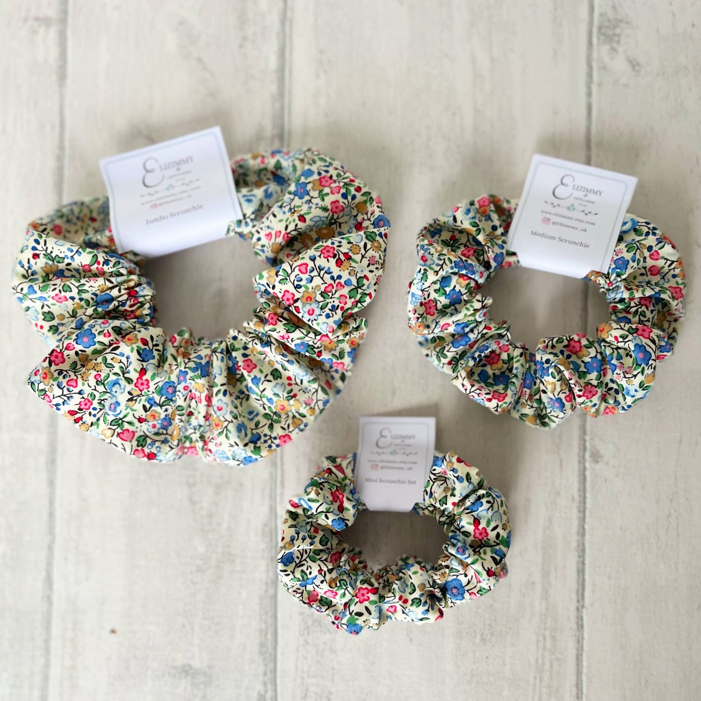 Handmade Ditsy Floral Hair Scrunchies