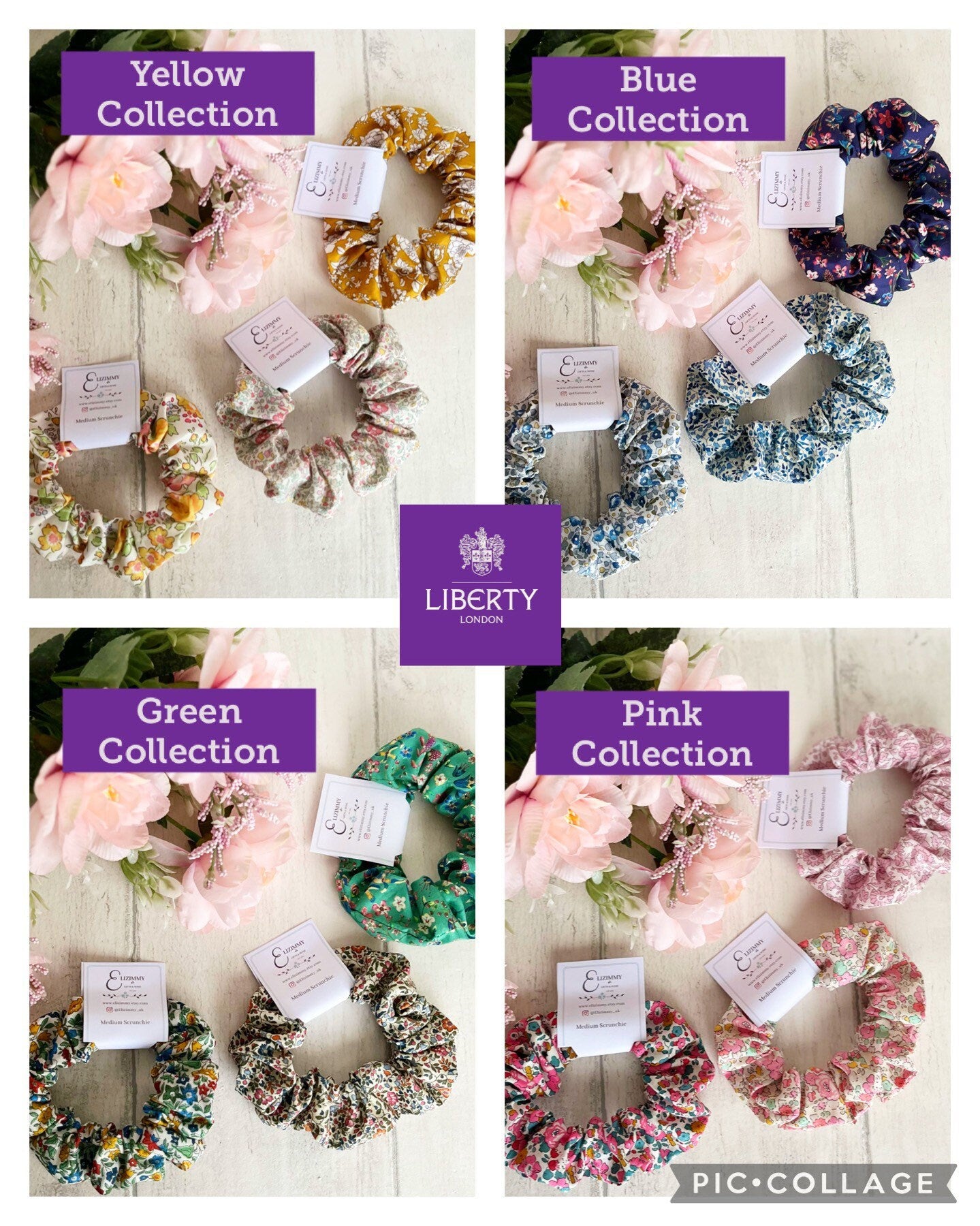 Blue Liberty of London Tana Lawn Scrunchie Sets