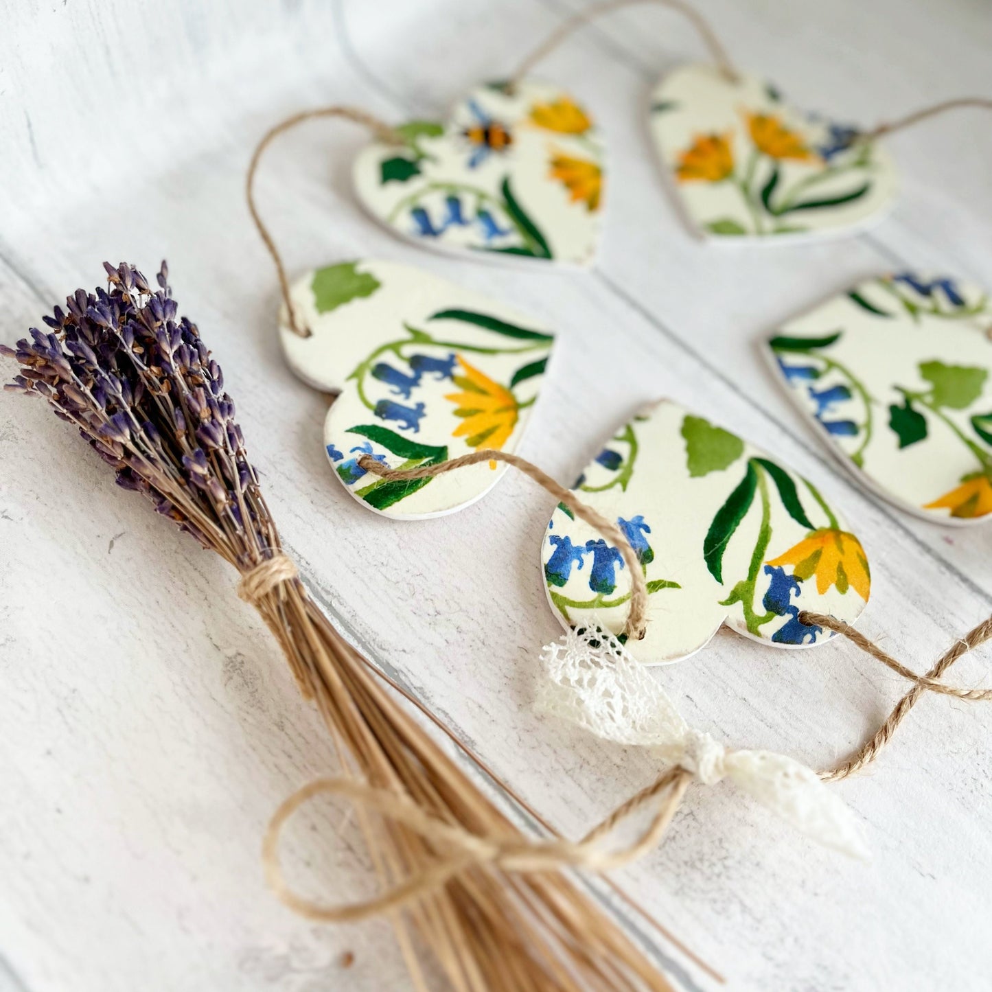 Bluebell and Celandine Emma Bridgewater Heart Bunting
