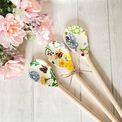 Set of 3 Spring Themed Decorative Wooden Spoons. Emma Bridgewater Spring Decor.