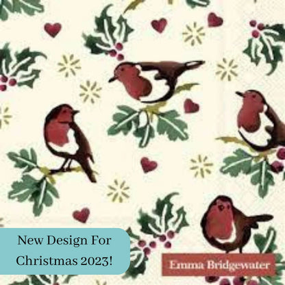 Christmas Handmade Wooden Hanging Heart Decoration Decoupaged With Emma Bridgewater Christmas Napkins