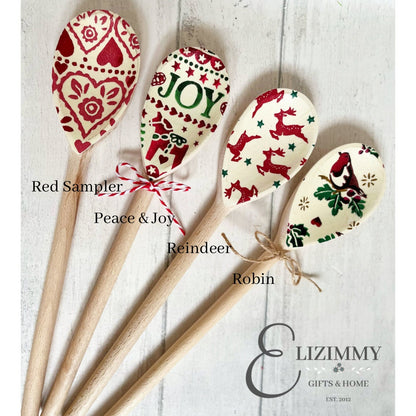 Christmas Decorative Wooden Spoons in Emma Bridgwater Designs