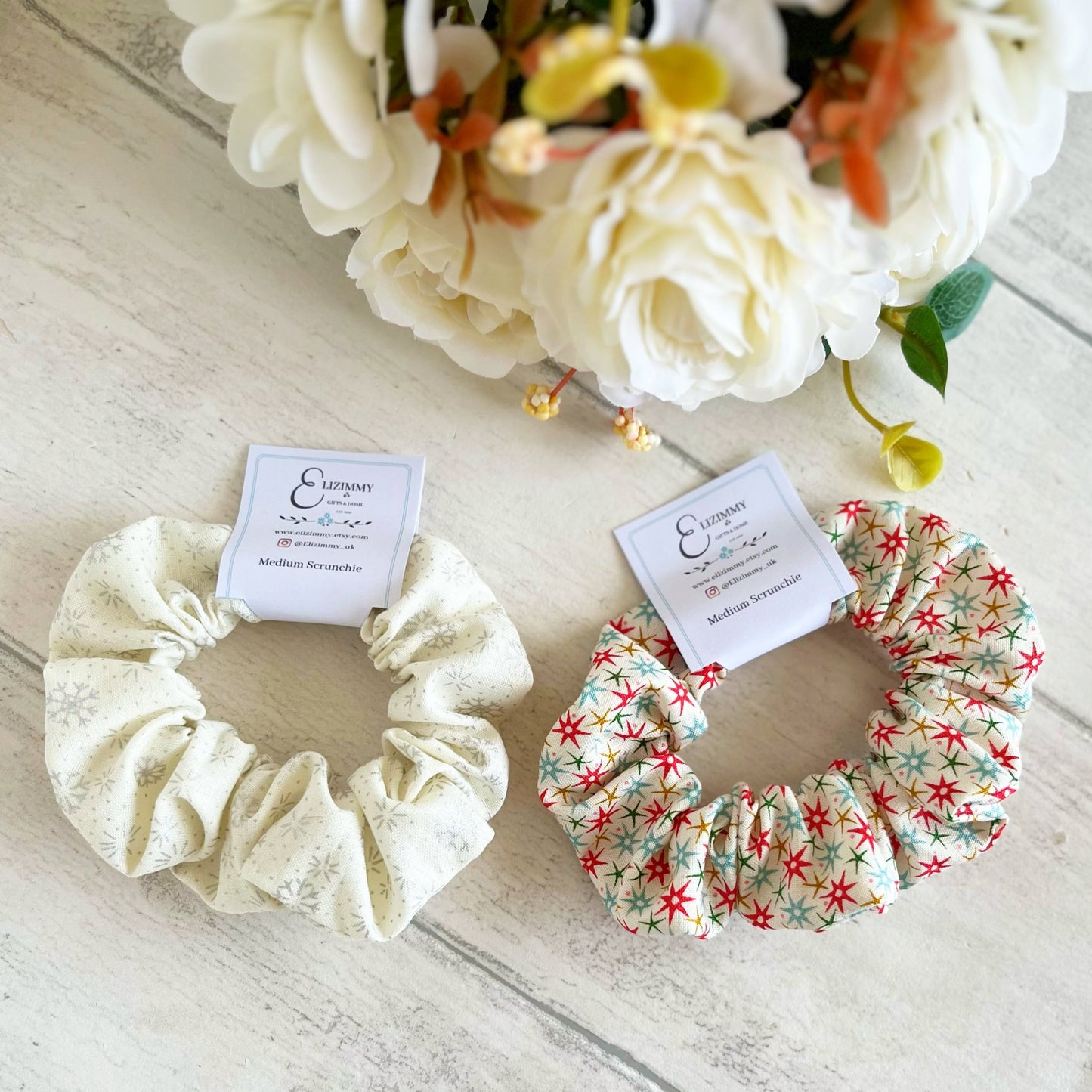 Liberty of London Christmas Festive Scrunchies. Great Stocking Fillers!
