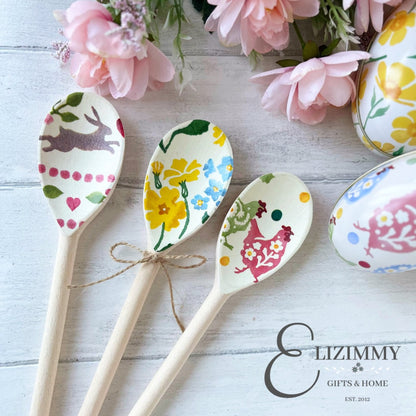 Easter and Spring Themed Set of Decorative Wooden Spoons. Emma Bridgewater Designs