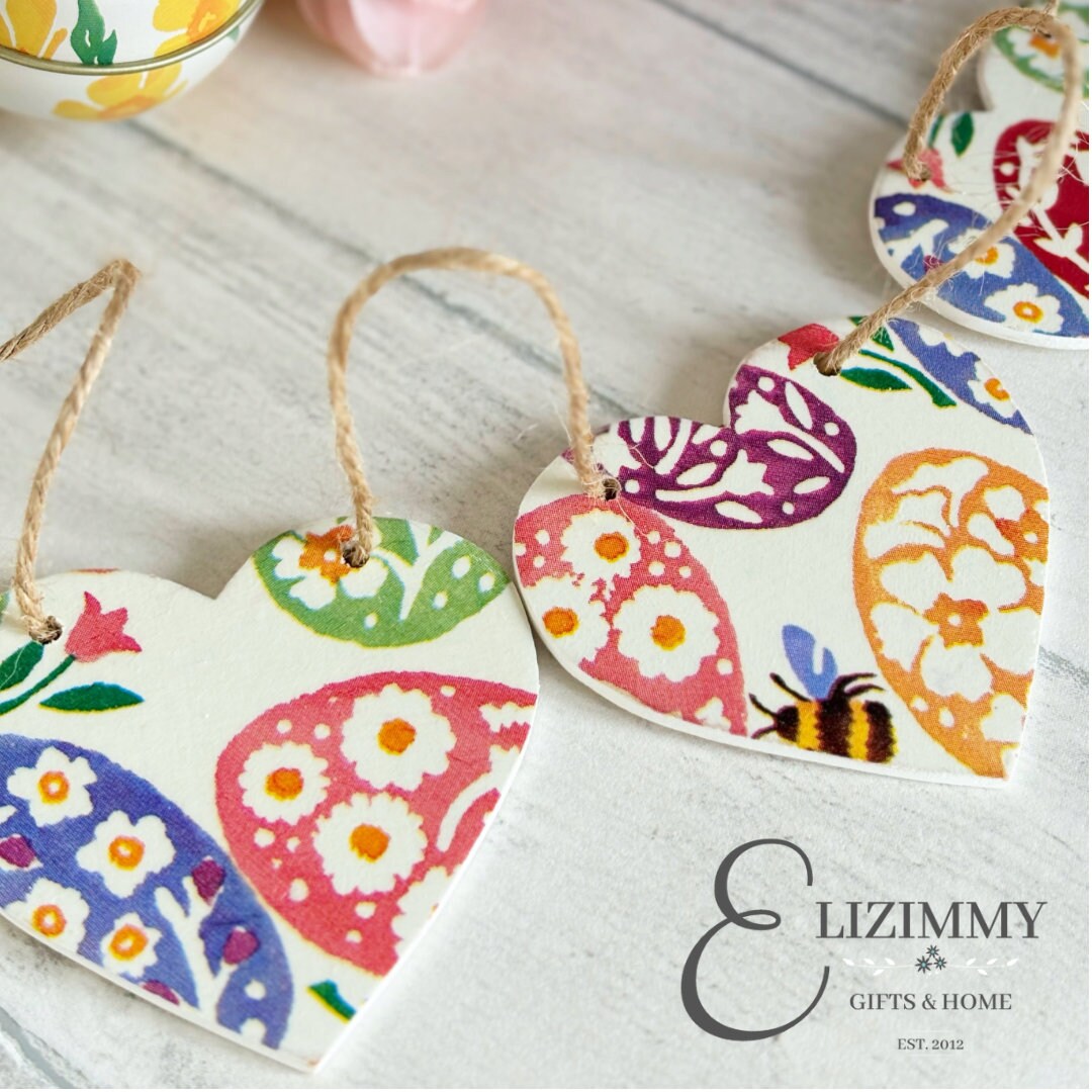 Easter Spring Themed Heart Bunting. Emma Bridgewater Easter Egg Hunt Design
