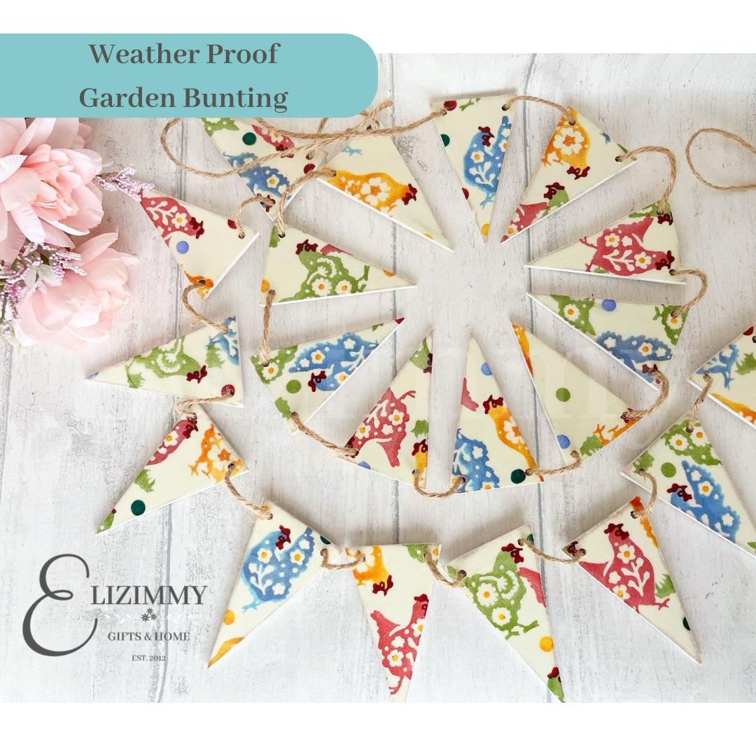 Garden Bunting in Emma Bridgewater Designs. Weather Resistant Outdoor Bunting