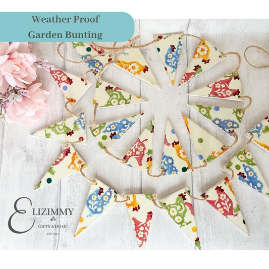 Garden Bunting in Emma Bridgewater Designs. Weather Resistant Outdoor Bunting