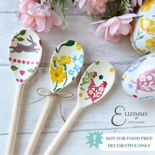 Easter and Spring Themed Set of Decorative Wooden Spoons. Emma Bridgewater Designs