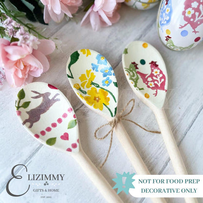 Easter and Spring Themed Set of Decorative Wooden Spoons. Emma Bridgewater Designs