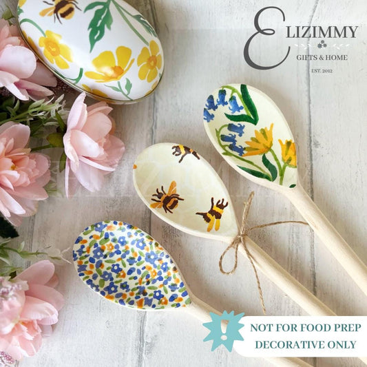 Spring Summer Themed Decorative Wooden Spoon Set in Emma Bridgewater Designs