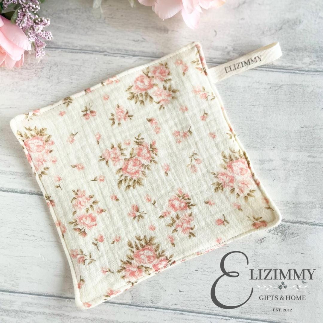 Reusable 100% Cotton Floral Muslin Cloth Face Cloth Make-up Remover Wipes