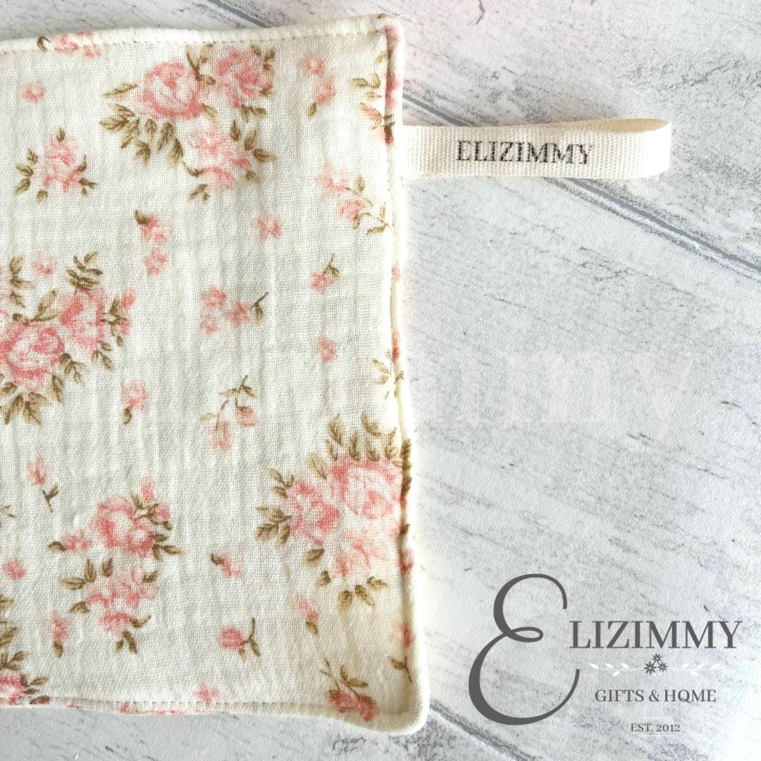Reusable 100% Cotton Floral Muslin Cloth Face Cloth Make-up Remover Wipes