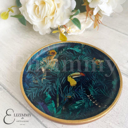 Liberty Print Wooden Trinket Jewellery Dish Decoupaged in Liberty London William Morris Design. Wood Dish Home Decor