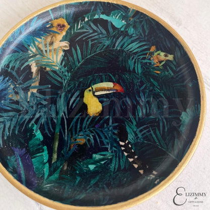 Liberty Print Wooden Trinket Jewellery Dish Decoupaged in Liberty London William Morris Design. Wood Dish Home Decor