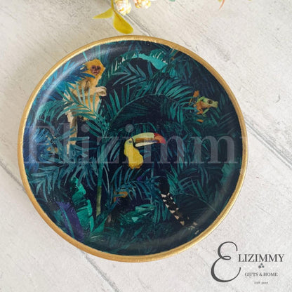 Liberty Print Wooden Trinket Jewellery Dish Decoupaged in Liberty London William Morris Design. Wood Dish Home Decor