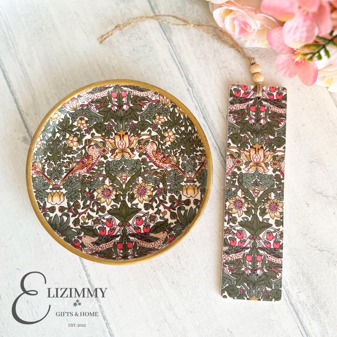 Liberty of London Wooden Trinket Ring Dish and Bookmark Gift Set