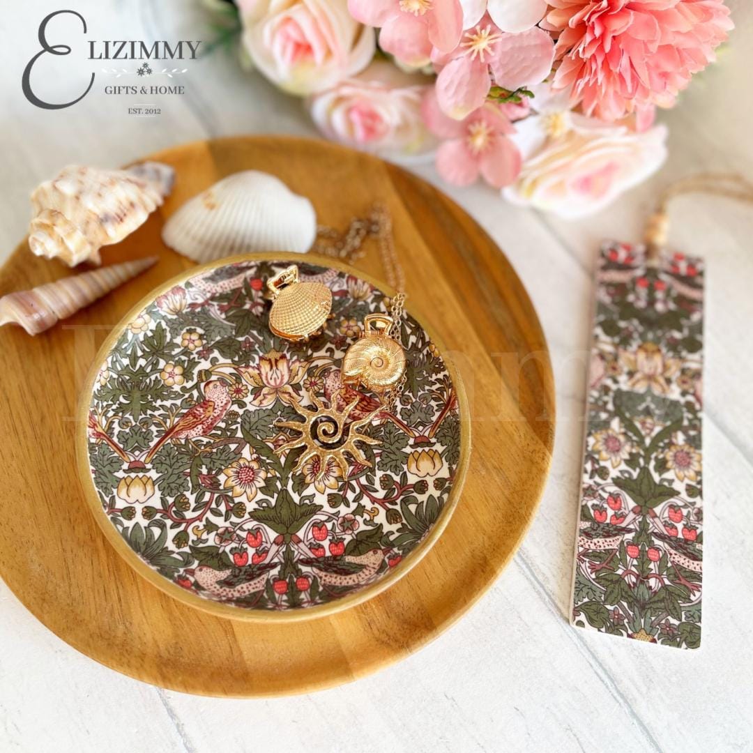 Liberty of London Wooden Trinket Ring Dish and Bookmark Gift Set